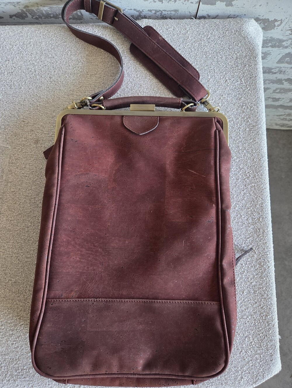 LaFlore Paris Bobobark Convertible Cork Bag Bordeaux Red Crossbody Shoulder